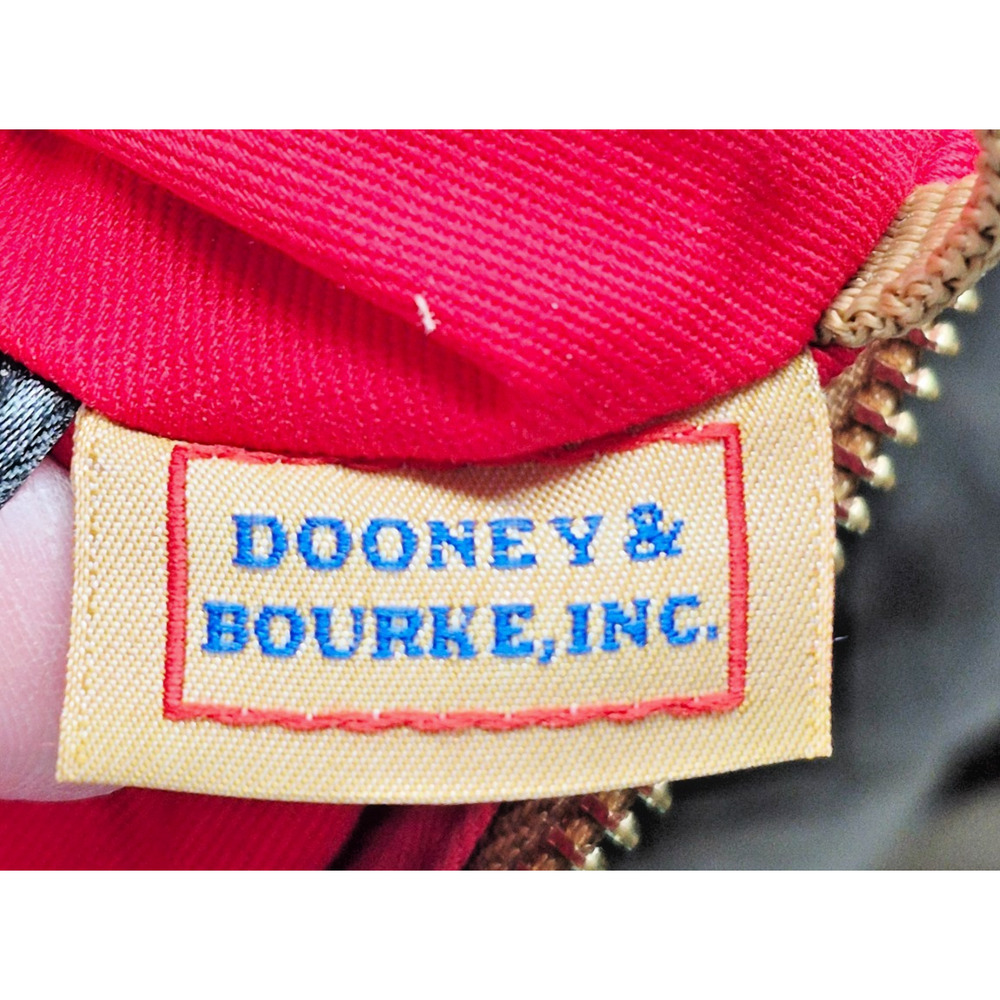 Dooney & Bourke Tote Bag Pebble Grain Leather Navy /Brown Red Lining #J12252621 - Picture 4 of 16